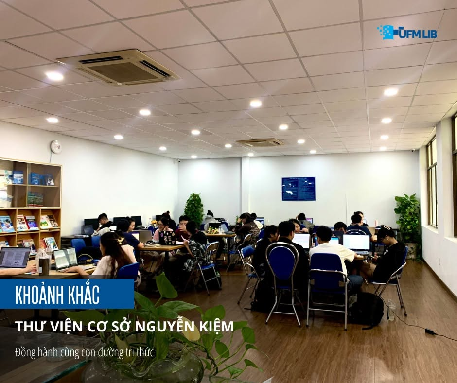 Sinh viên học tập tại Thư viện cơ sở Nguyễn Kiệm
