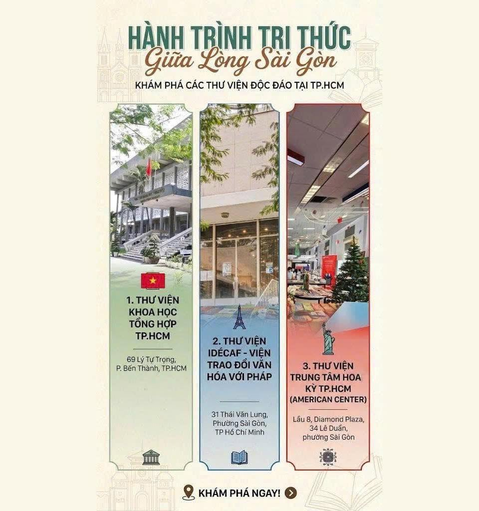 Hành trình tri thức giữa lòng Sài Gòn: ba thư viện đáng khám phá